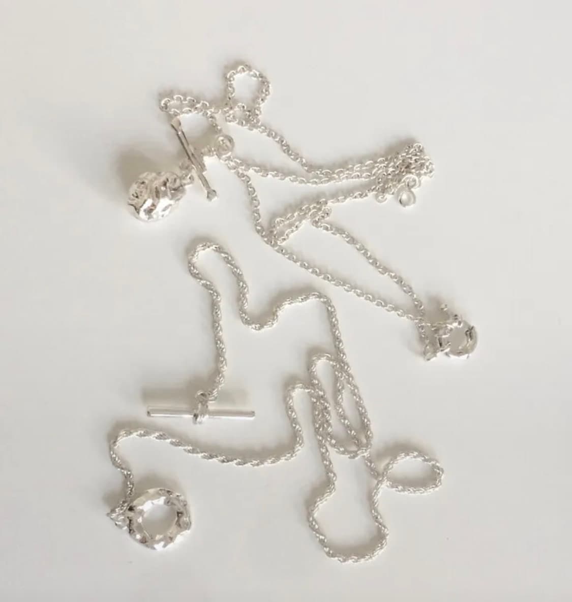 silver layered necklace 상품이미지3