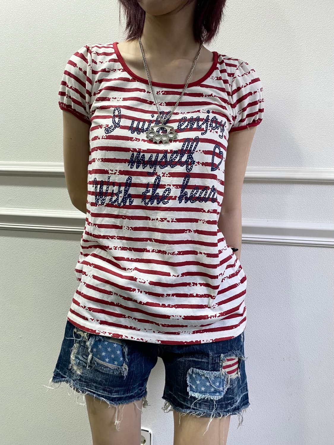 Kitsch&Y2K Red Stripe Tee 상품이미지3