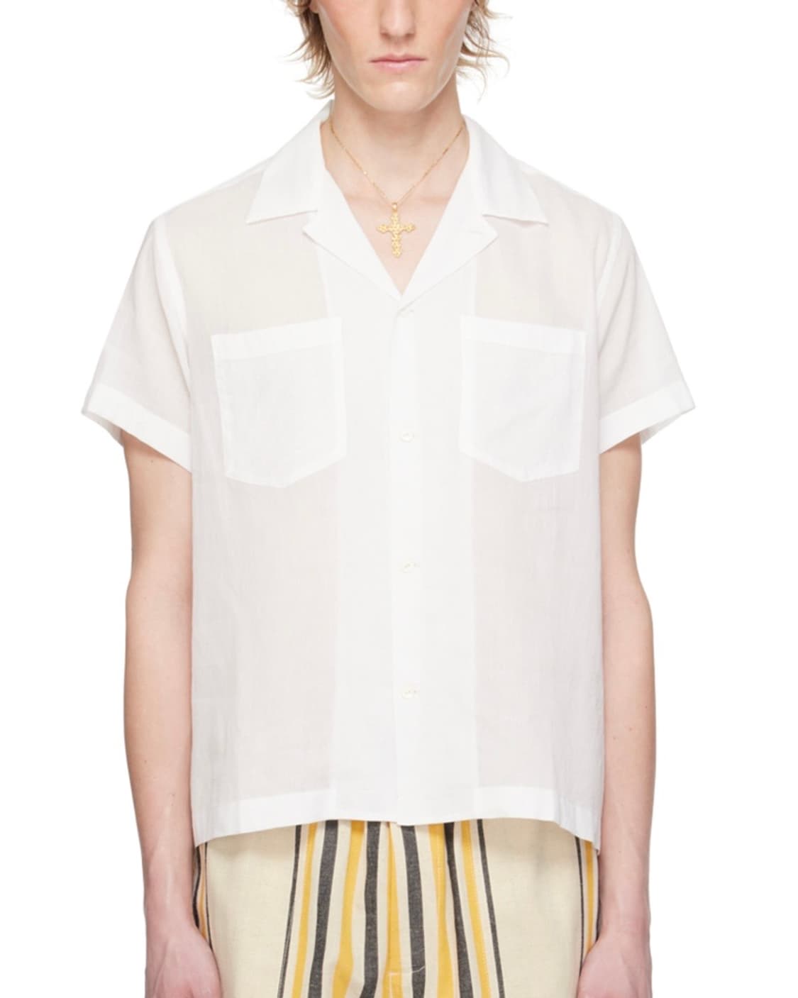 Bode 화이트 반팔 셔츠 상품이미지1