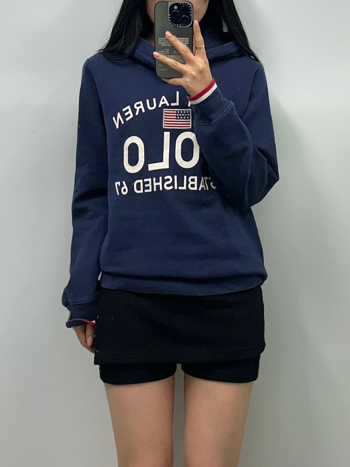 폴로 랄프로렌 성조기 네이비 후드티 상품이미지1