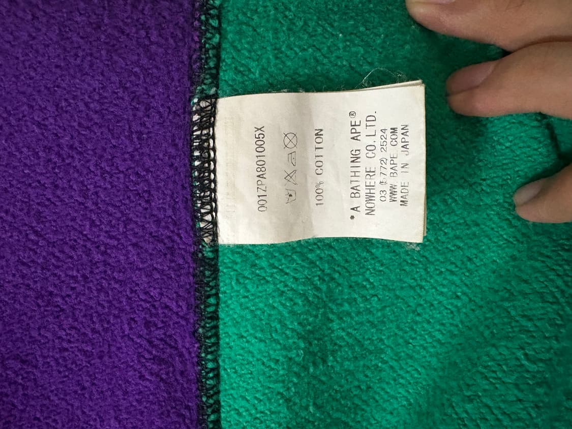 베이프 멀티컬러 샤크후드집업 L 판매합니다 상품이미지4