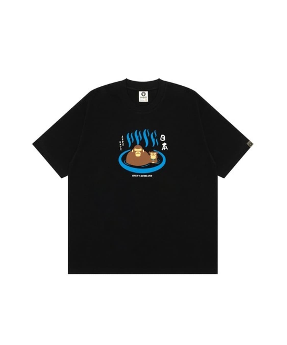 AAPE 에이프 온천 티셔츠 블랙 상품이미지1