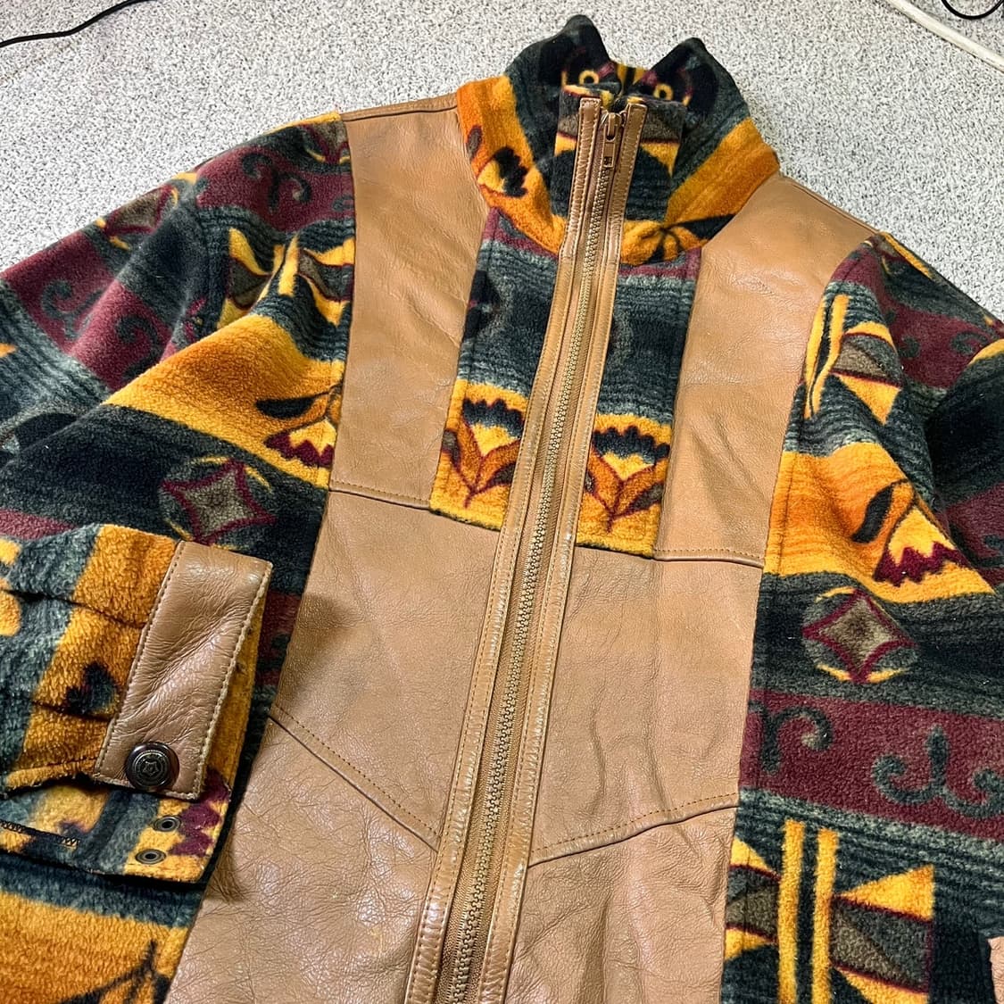 VINTAGE 빈티지 NZ 양가죽 에스닉 플리스 자켓 상품이미지2