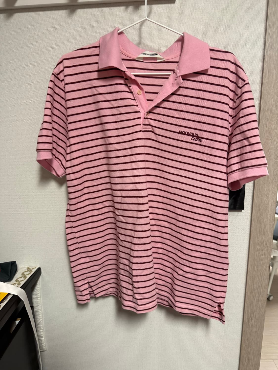 문선 MJ S2 stripe pk half shit pink 상품이미지2