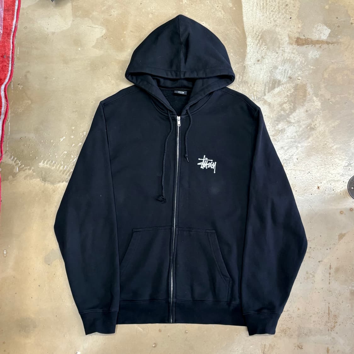 M 스투시 베이직 블랙 후드집업 상품이미지2