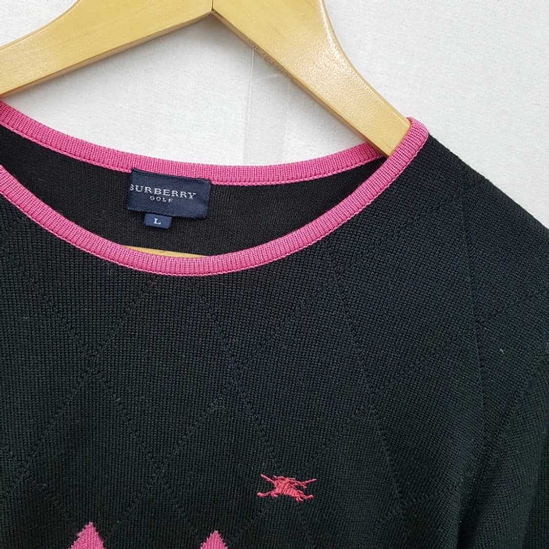 BURBERRY 버버리 골프 스웨터 블랙 핑크 상품이미지2