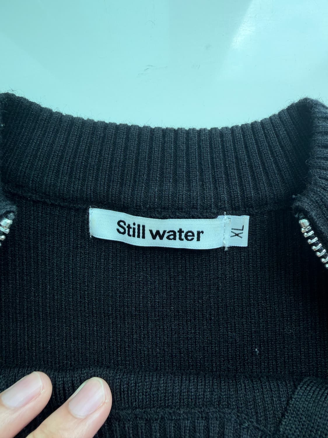 still water 반팔니트집업 상품이미지3