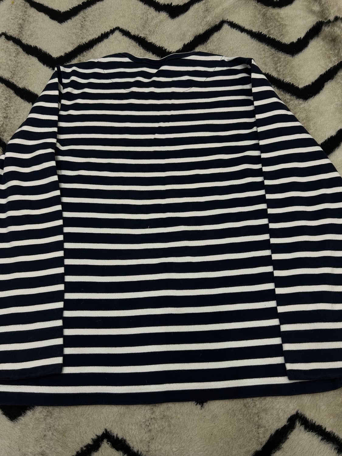 [S]라코스테 스트라이프 라운드 긴팔/짙은네이비 상품이미지3