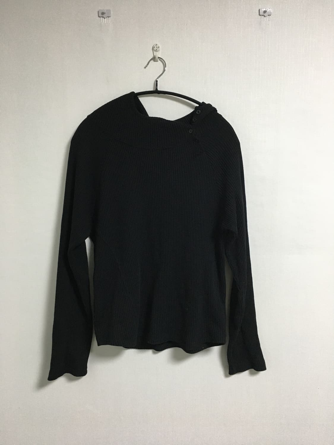 블랙 골지 후드티 상품이미지1