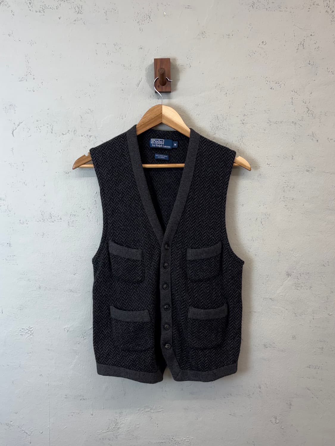 폴로랄프로렌 빈티지 울 헤링본 니트 베스트 상품이미지1