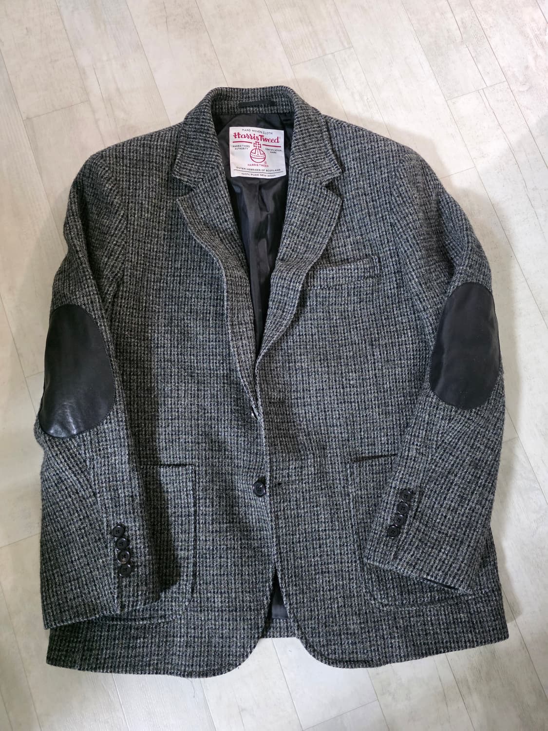 빈폴 해리스 트위드 레더 패치 자켓 L 상품이미지1