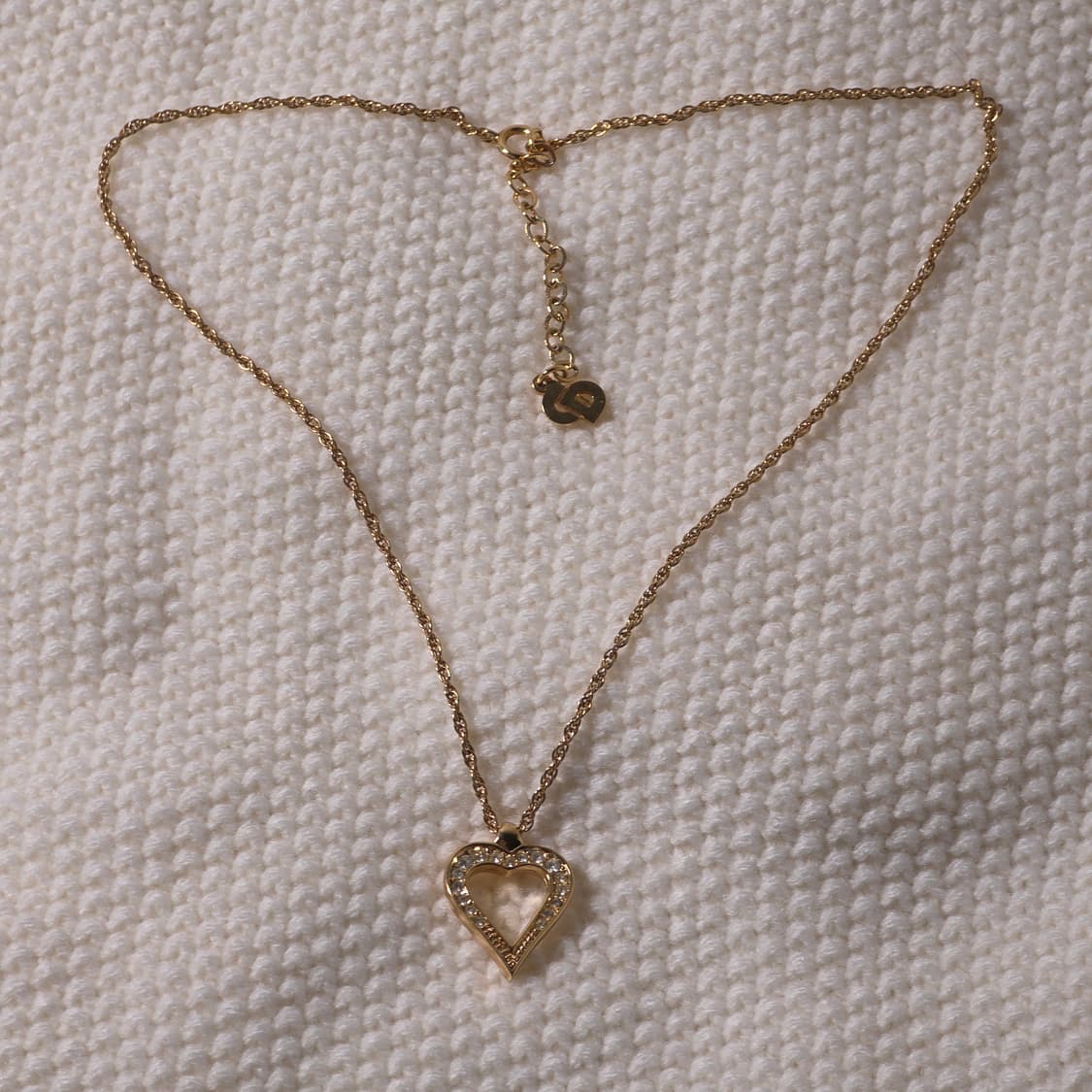 DIOR 디올 큐빅 하트 팬던트 목걸이 상품이미지3