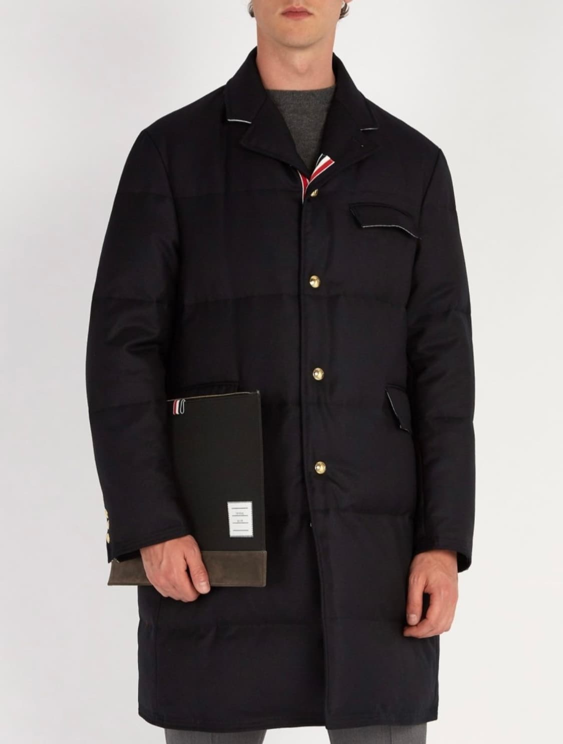 [S+급/오버핏1] 톰브라운 백삼선 금장 울 코트 패딩 상품이미지10