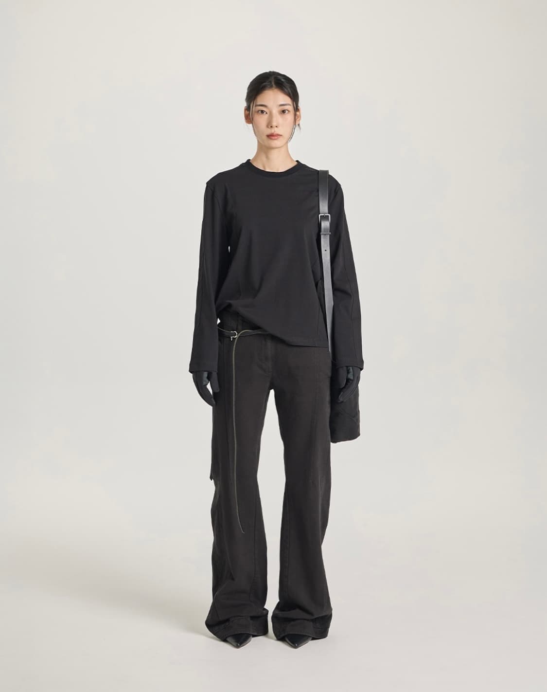 symm 다트 플레어 팬츠 블랙 상품이미지3