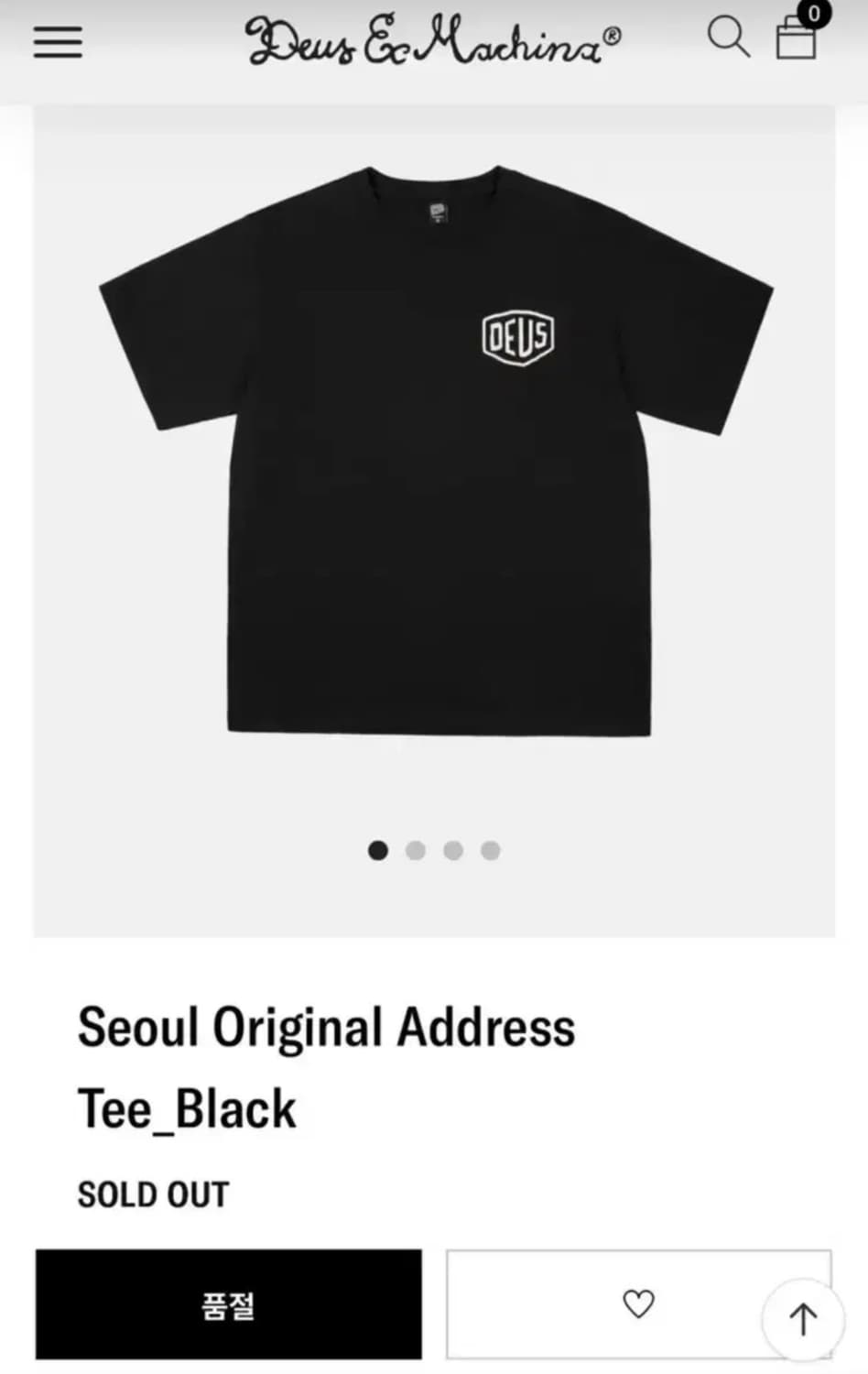 (M size) 데우스 엑스마카나 서울 어드레스 티 블랙 상품이미지2