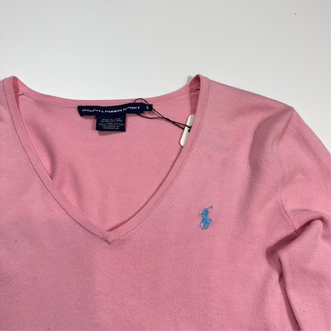 폴로 랄프로렌 핑크 브이넥 코튼 니트 상품이미지2
