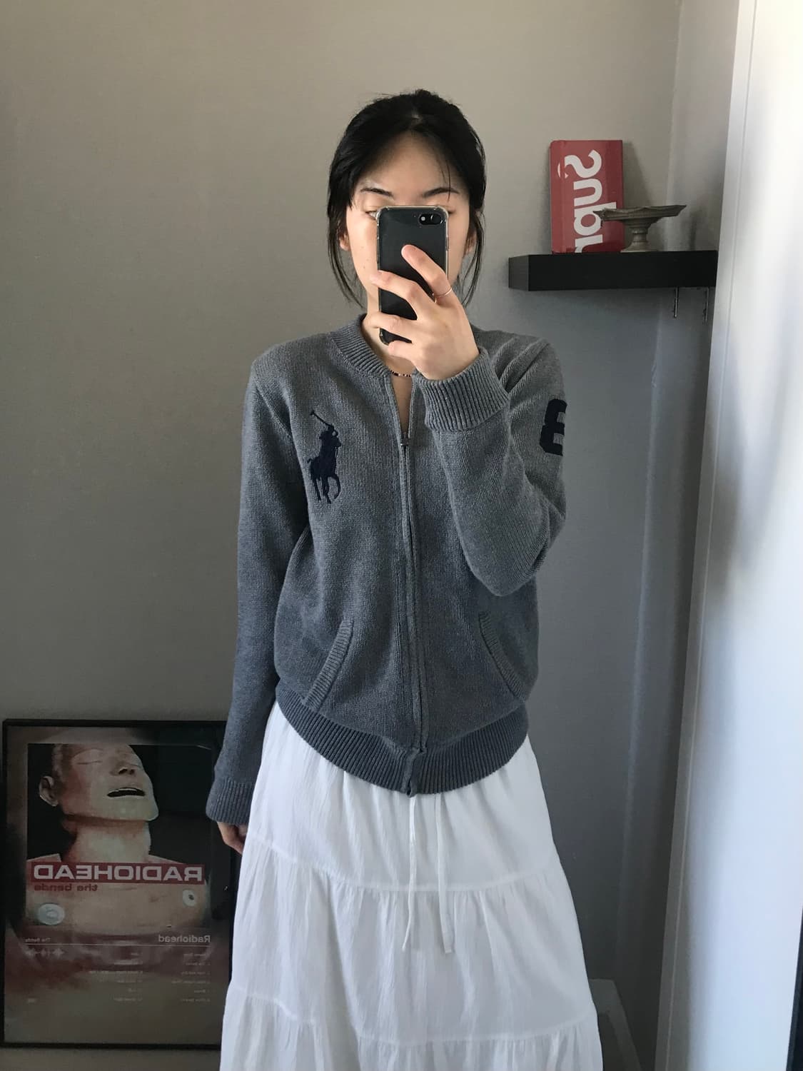 폴로 랄프로렌 빅포니로고 그레이 니트 집업 상품이미지3