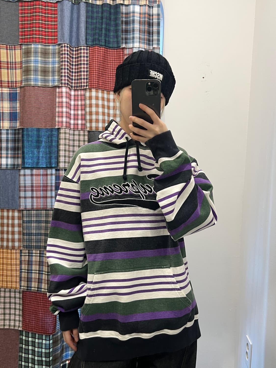 슈프림 스트라이프 후드티 상품이미지1