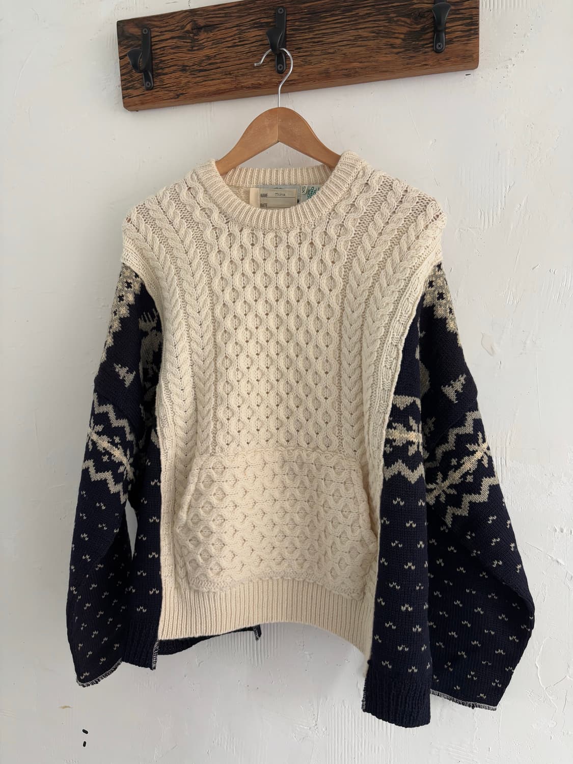 77circa 나나서카 패턴 피셔맨 니트  상품이미지4