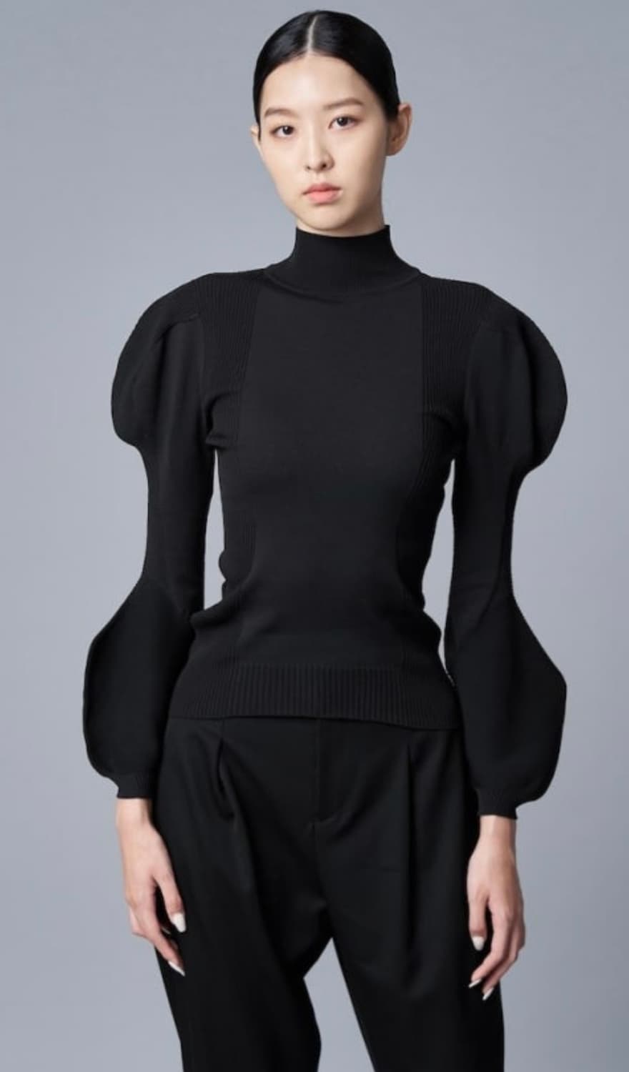 이세이미야케 Fit and Not 하이넥 긴소매 탑 그레이 상품이미지7