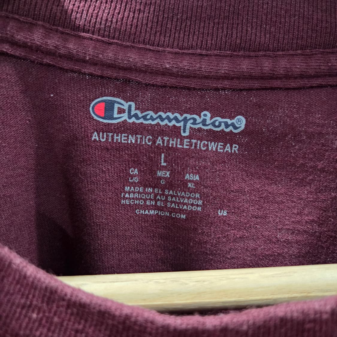 챔피온 반팔티 버건디 L  상품이미지3