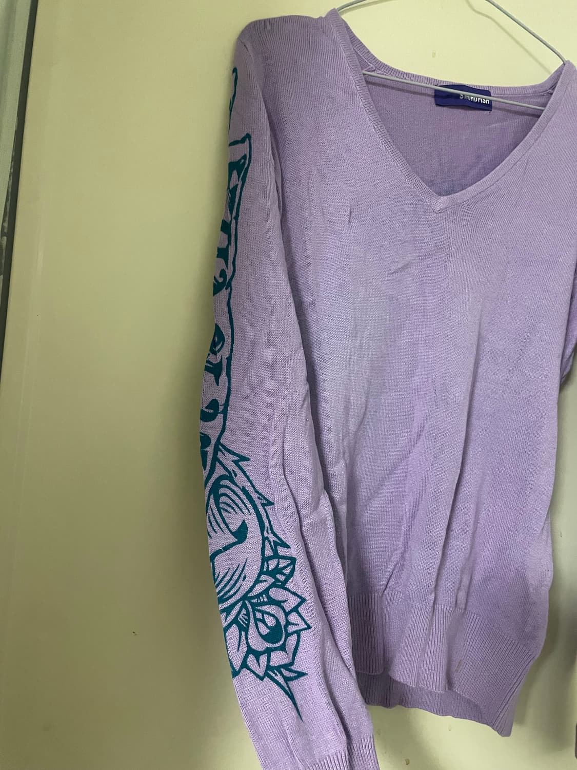 빈티지 퍼플 프린팅 니트 상품이미지3