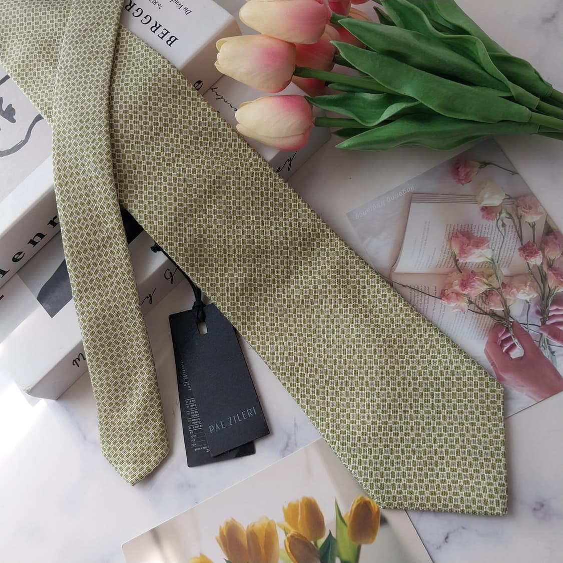 빨질레리 실크 라임 마이크로 패턴 넥타이 8.8cm 새제품 K2532 상품이미지3