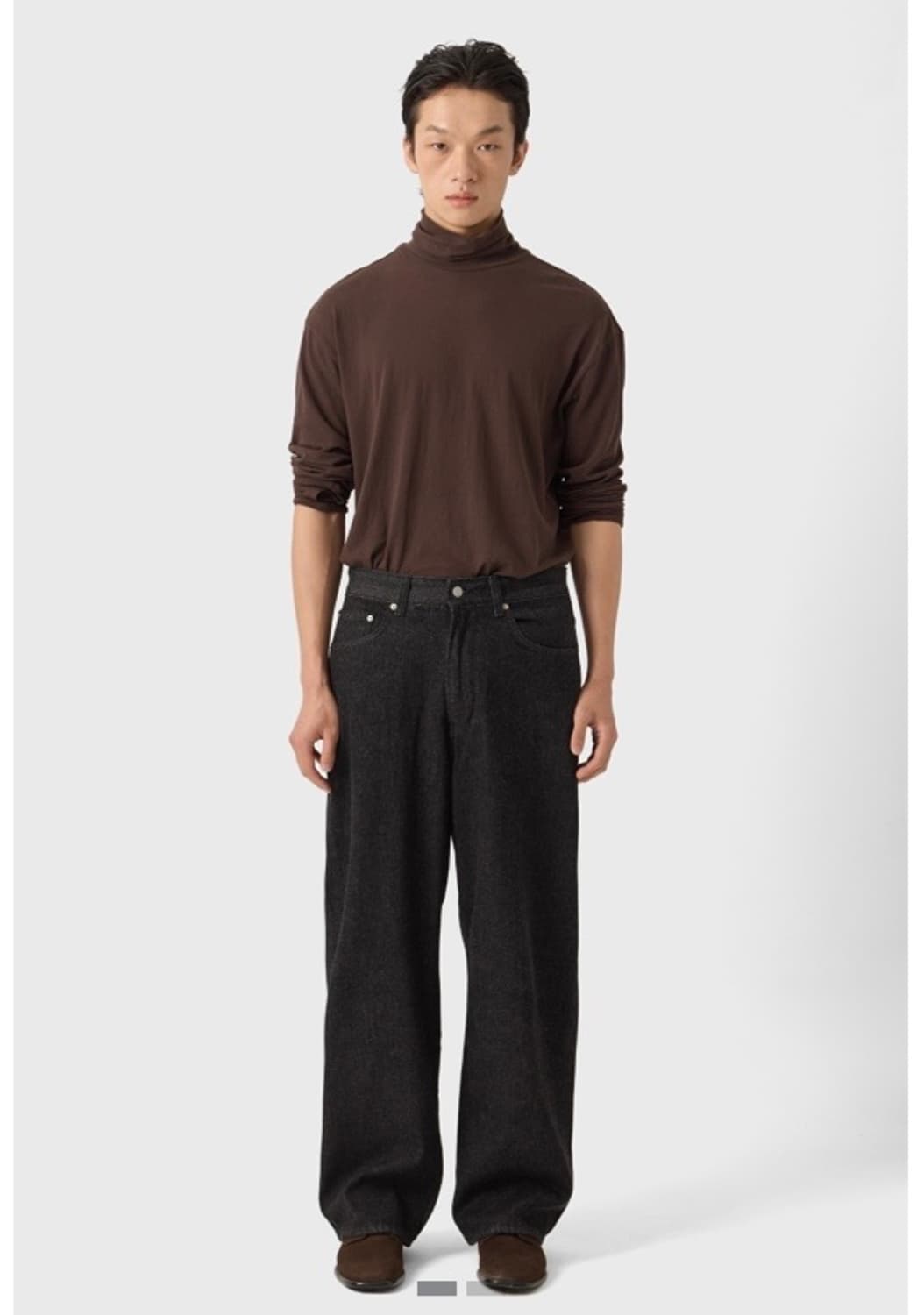 유스 와이드데님 워시드블랙 s 숏 상품이미지1