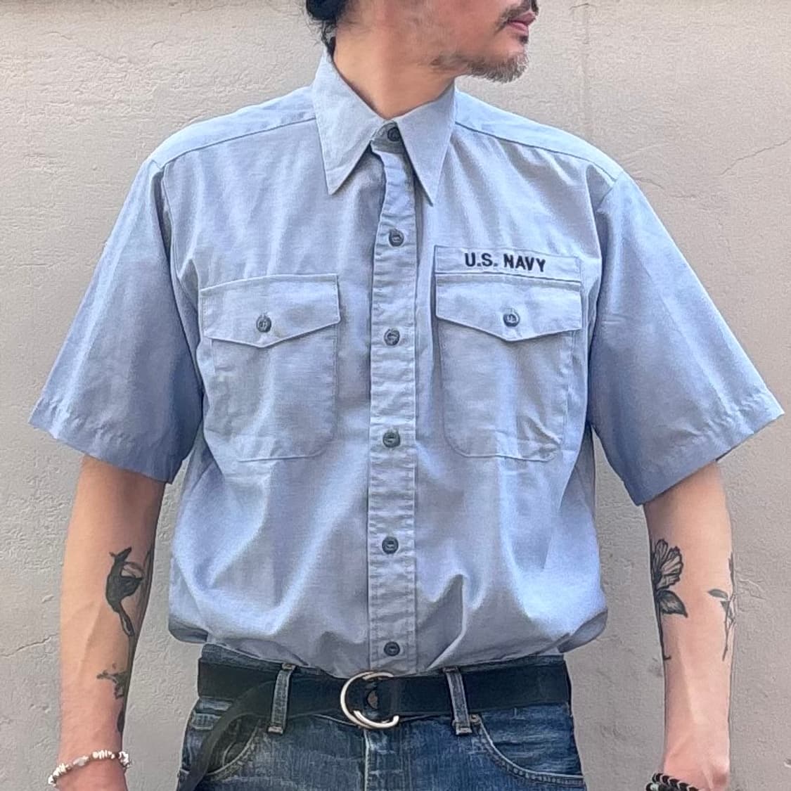 90년대 미해군 유틸리티 워크 셔츠 상품이미지7