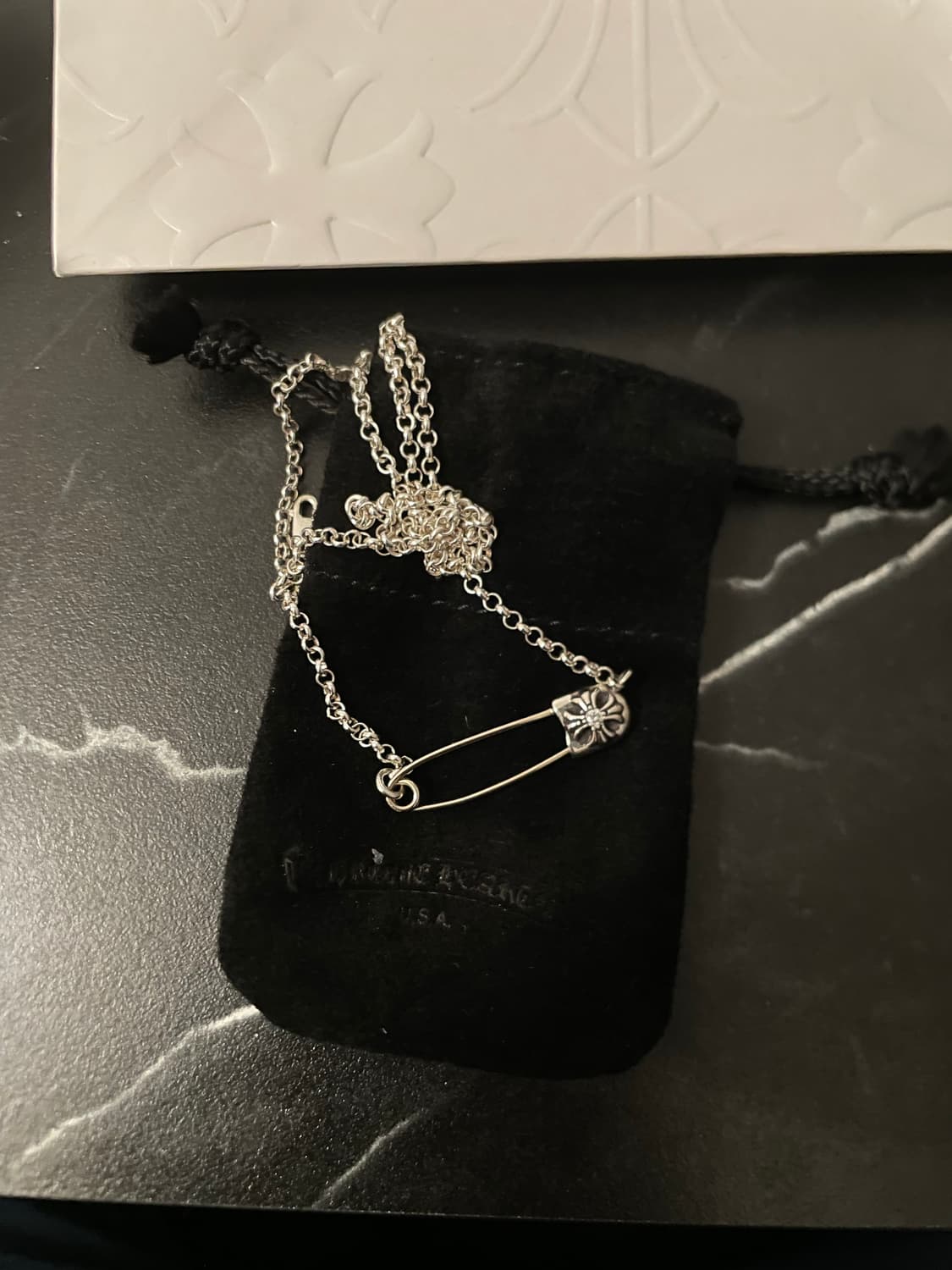 크롬하츠 세이프티핀 다이아 목걸이 18인치 상품이미지2