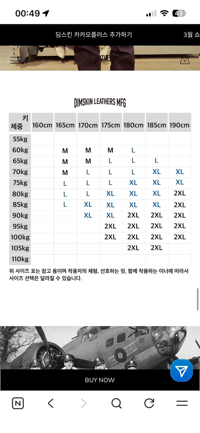딤스킨 USAAF 무스탕 L사이즈 상품이미지4