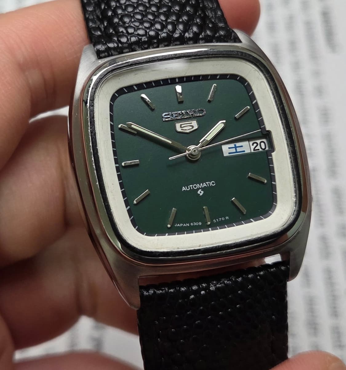 빈티지 세이코 6309 사각탱크형 국방그린 한자 데이데이트  상품이미지4
