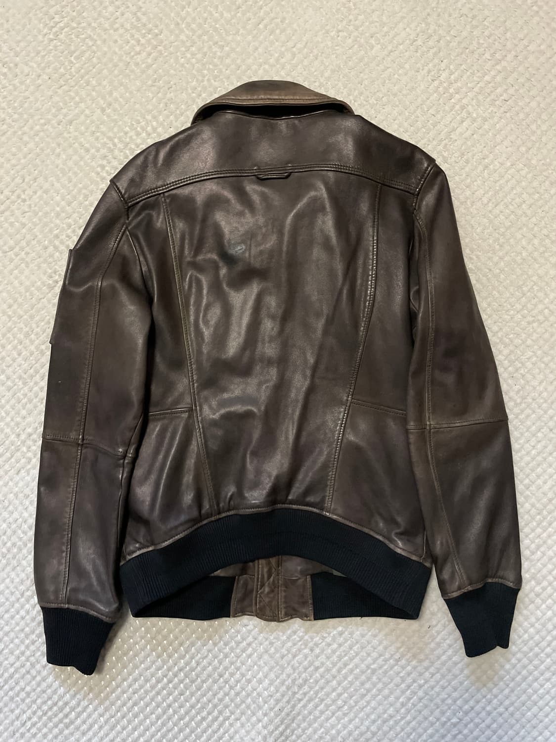 DIESEL 디젤 웨스턴 무드 램스킨 포켓 레더 자켓 브라운 상품이미지2