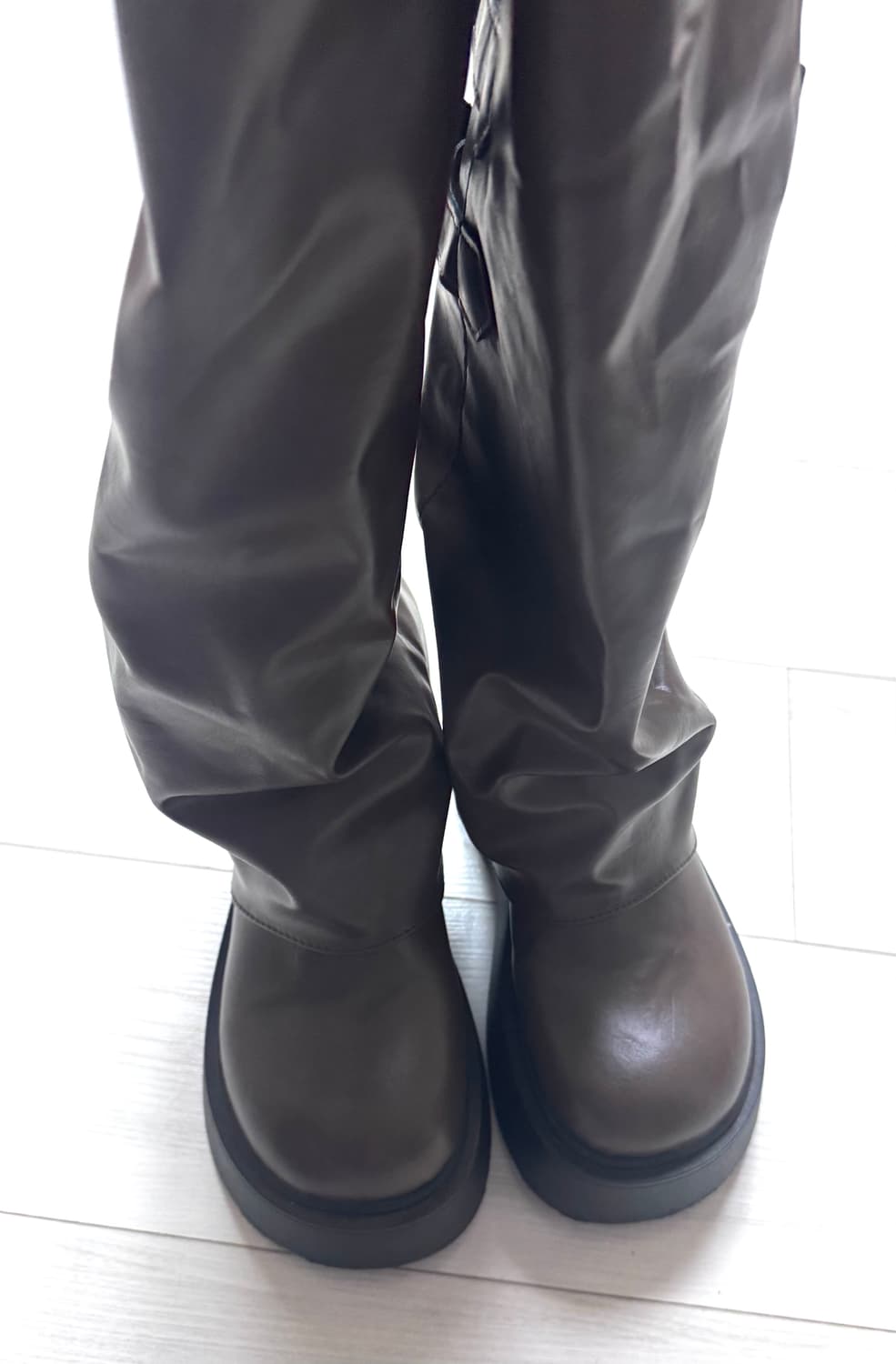 브라운 통굽 버클 부츠 235 빈티지 상품이미지2