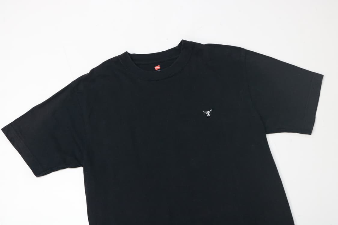 Hanes 헤인즈 비피 BEEFY-T 불소 자수 블랙 반팔 티셔츠 (M) 상품이미지3