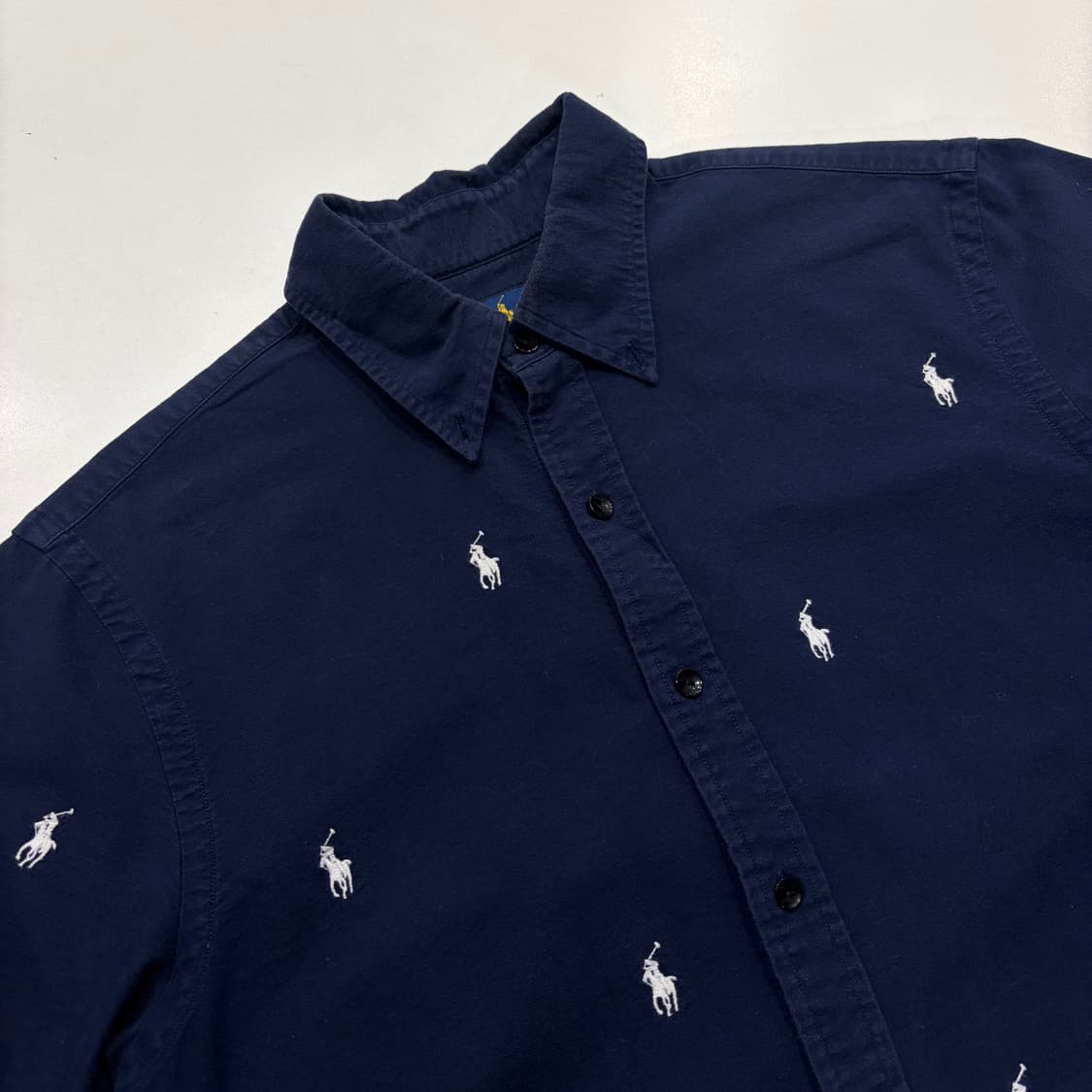 [M] 폴로 랄프로렌 네이비 반팔 셔츠 포니 자수 C667 상품이미지3