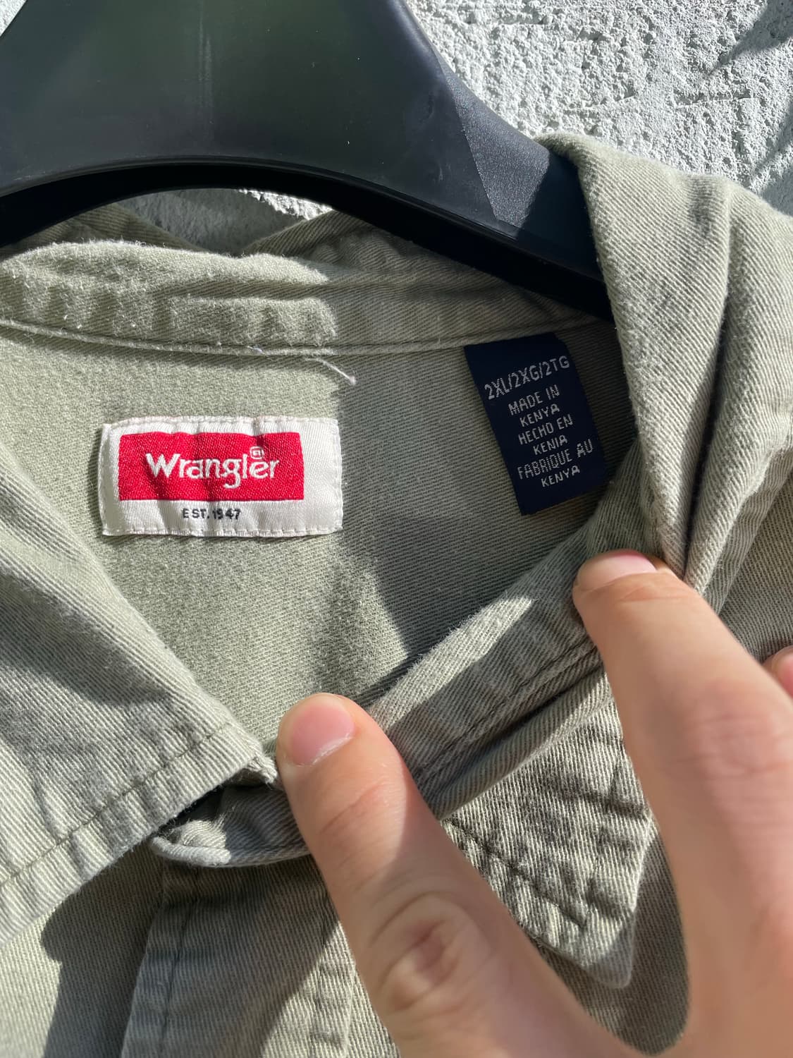 Wrangler work 1/2 shirt (olive green) 상품이미지2