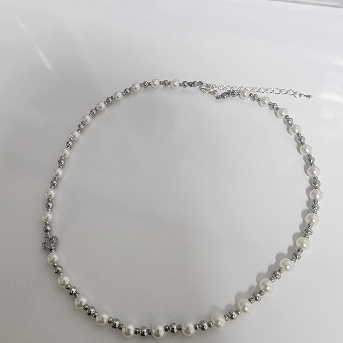 화이트 실버 십자가 목걸이 상품이미지3