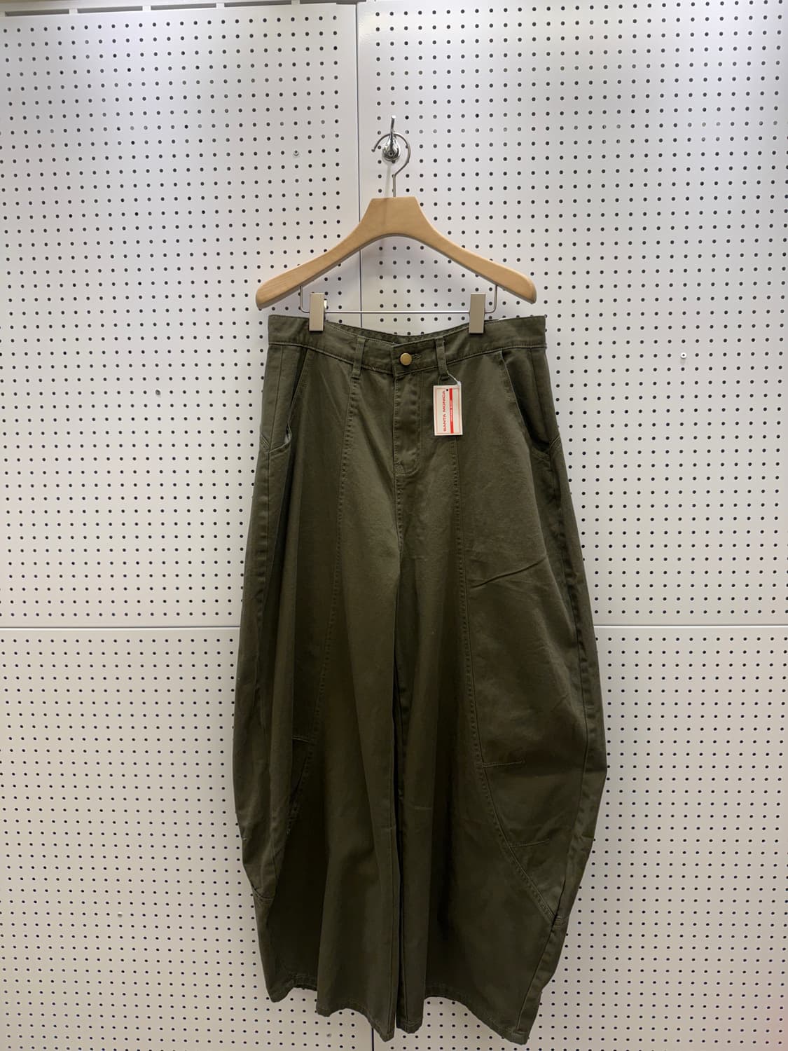 카키 입체 패턴 와이드 팬츠 U496 상품이미지3