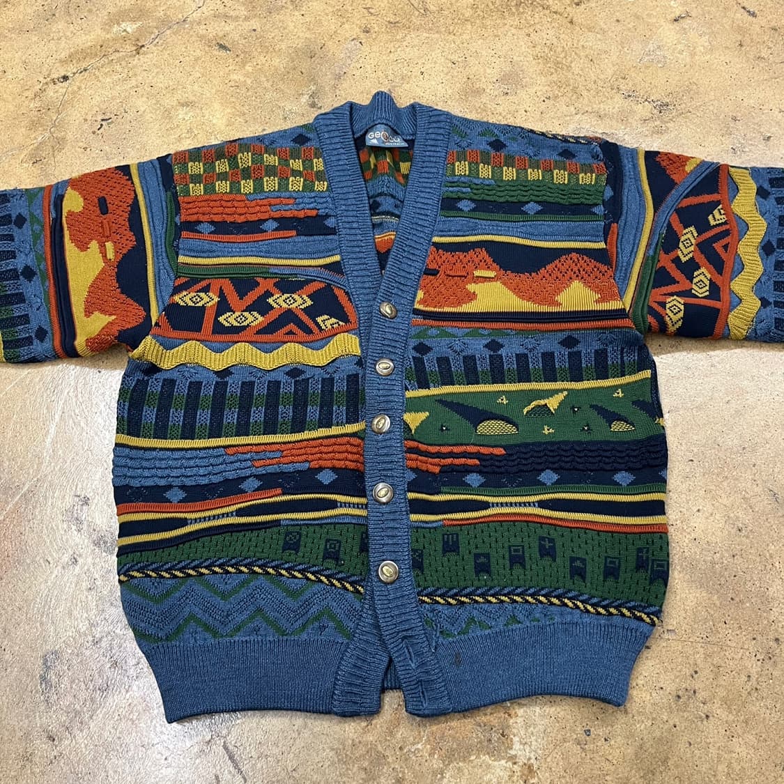 [정품/M] 게쿠 오스트레일리아 케이블 울 가디건 b18 상품이미지3