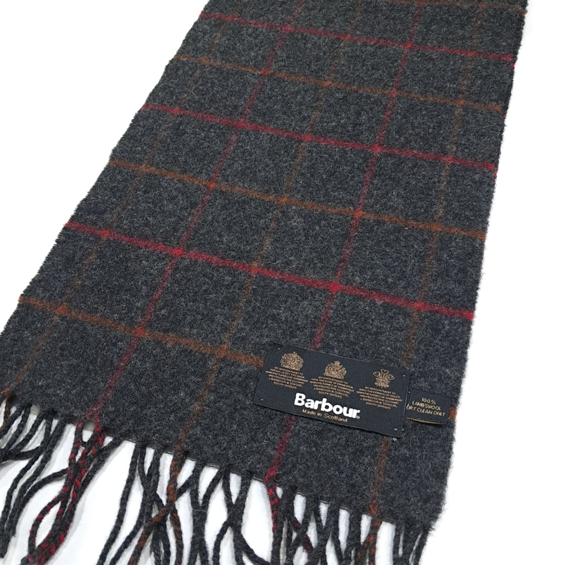 MX531 바버 90s 스코틀랜드판 램스울 윈도우페인 차콜 머플러 목도 상품이미지3