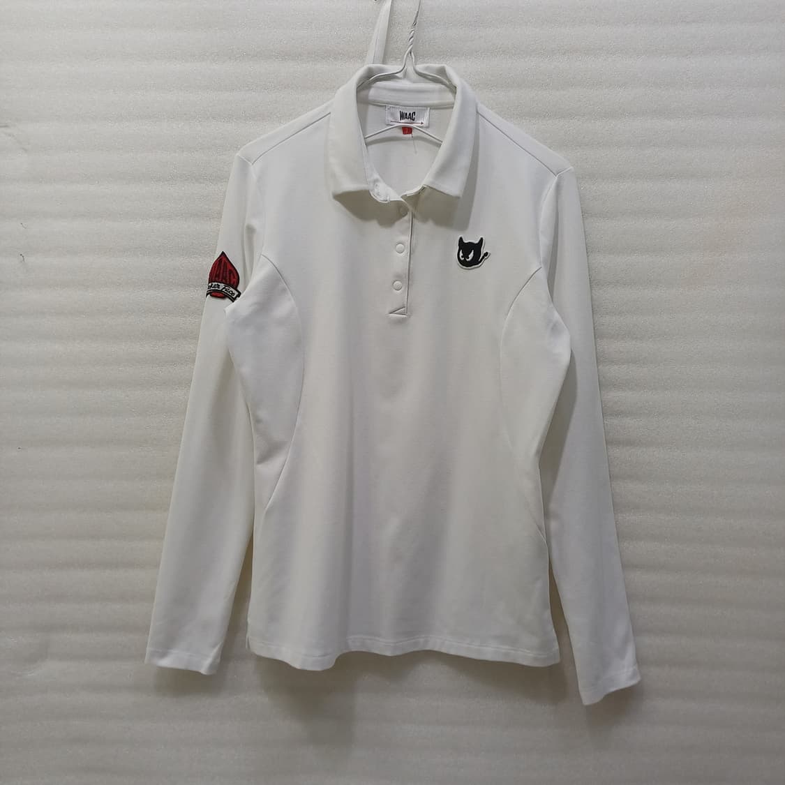 왁 골프 약 기모 카라 긴팔 티 여성 M 피치기모 흰색 사랑봉봉 상품이미지1