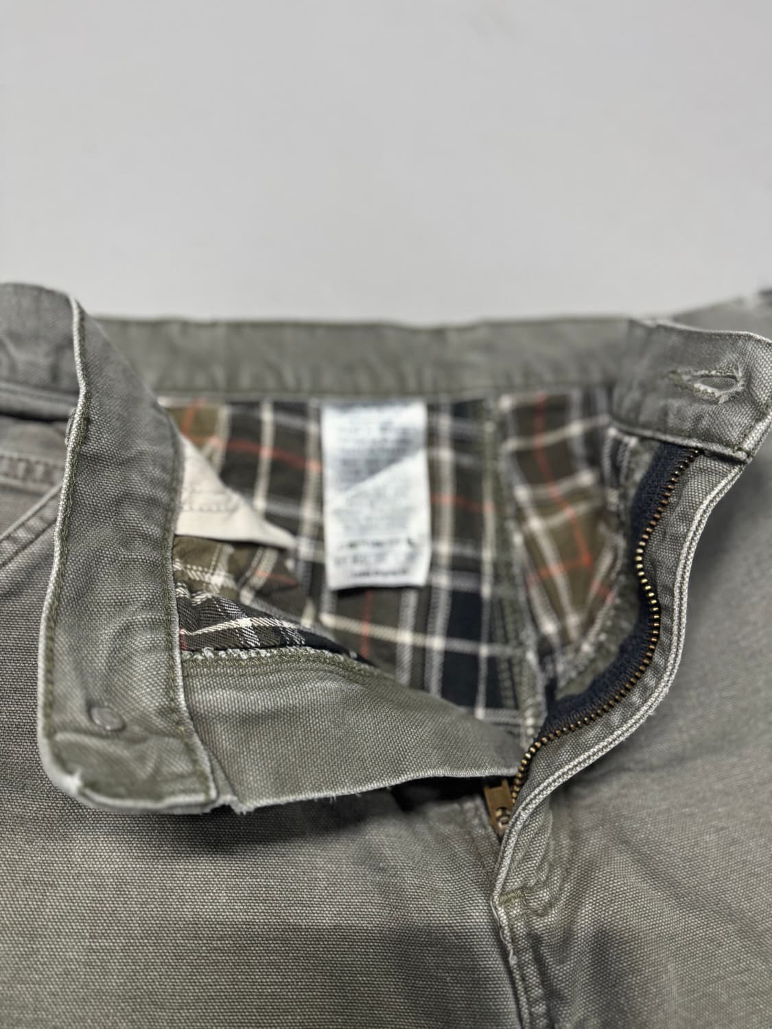 (32) 칼하트 B11 체크 라이닝 모스그린 카펜터 워크팬츠 상품이미지3