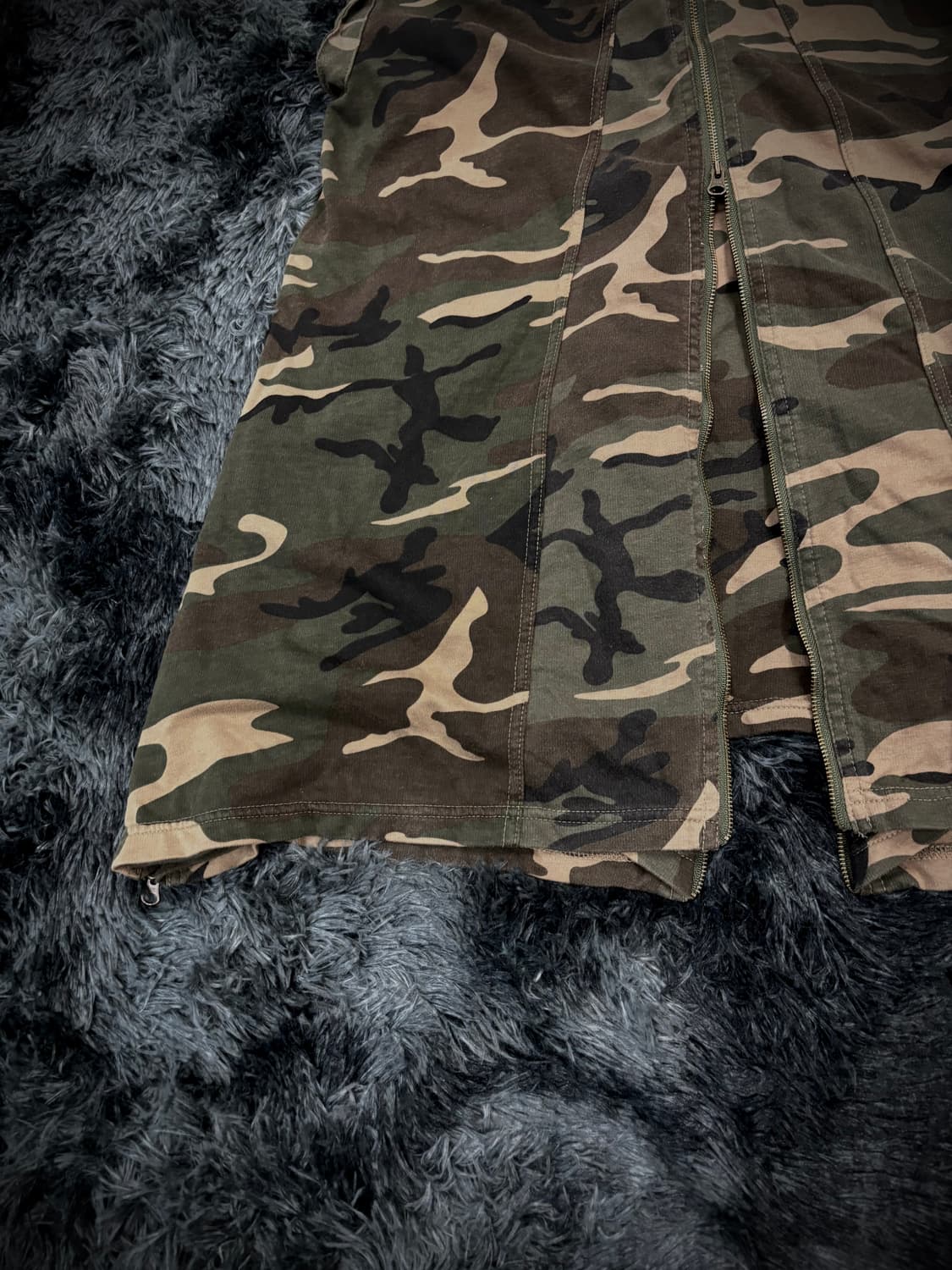 밀리터리 지퍼 디테일 롱 스웻스커트 상품이미지9