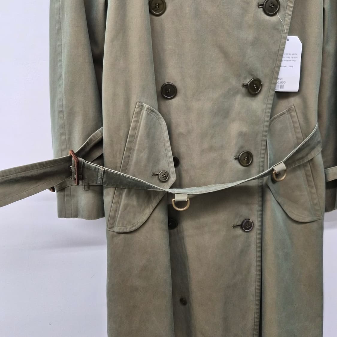 버버리 트렌치 코트 카키색 남녀공용 M 상품이미지3
