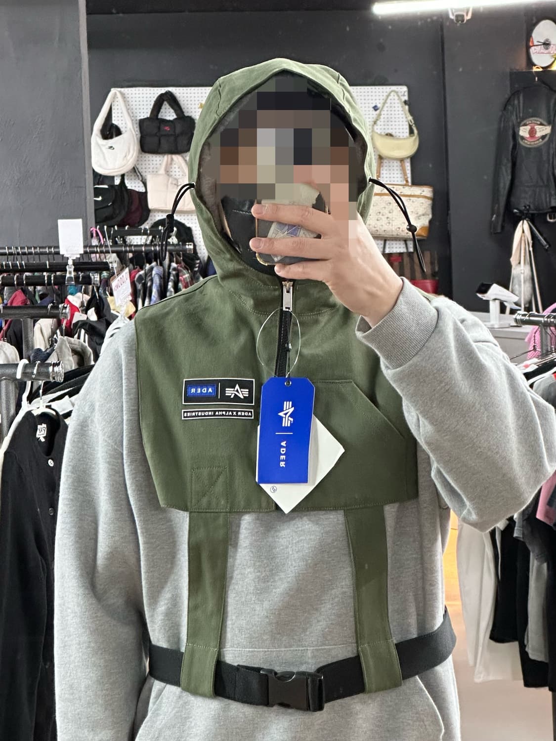 🔥알파 인더스트리 x 아더에러 MA-1 후드 베스트 세이지🔥 상품이미지1