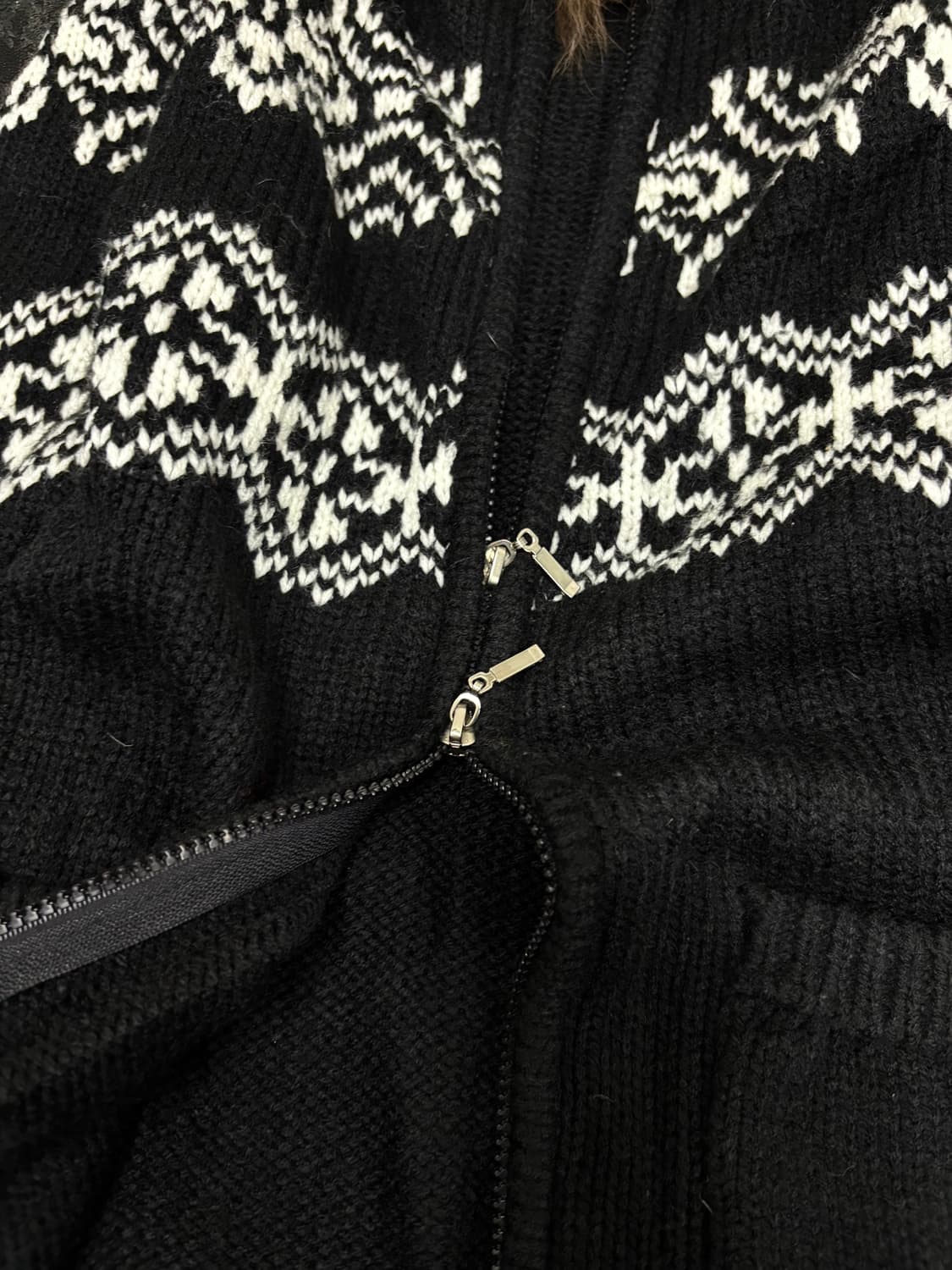 “Vintage”00’s Brown Fur Black Knit 2-way 상품이미지8