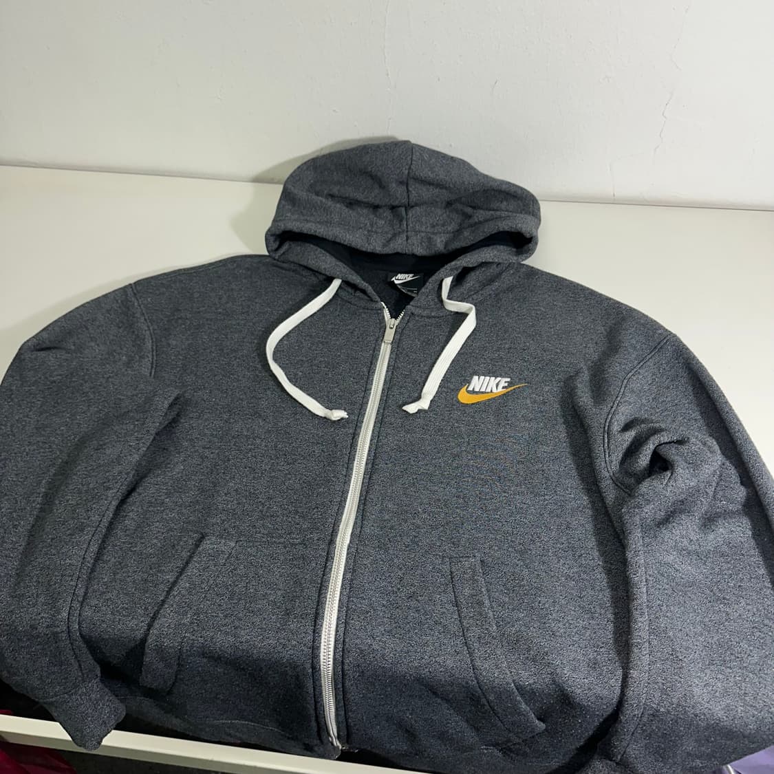 XL 나이키 진그레이 기본로고 면 후드집업 상품이미지2