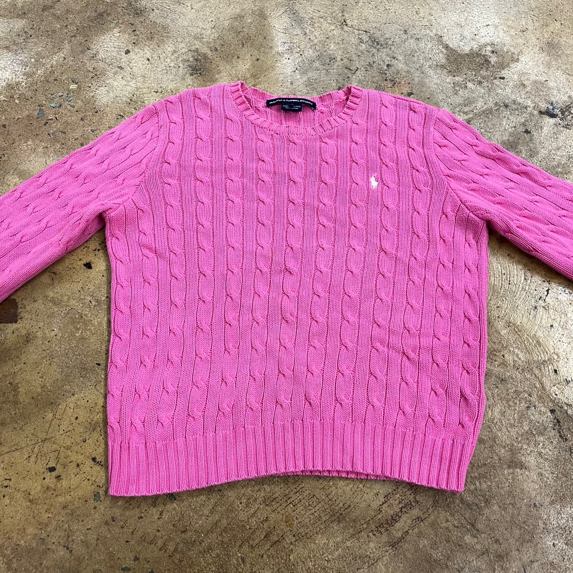 폴로 랄프로렌 핑크 꽈배기 니트  상품이미지3