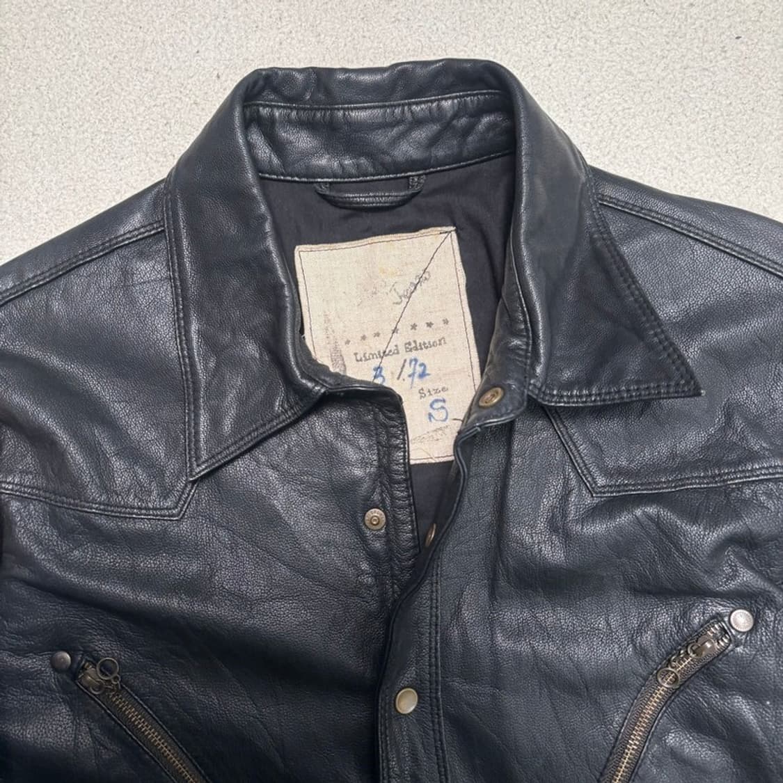 빈티지 가죽자켓 GOAT SKIN 블랙 S 상품이미지4